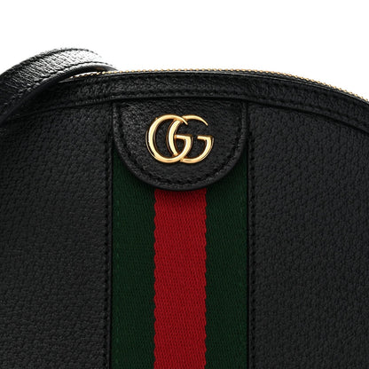 Calfskin GG Web Small Ophidia Dome Shoulder Bag Black