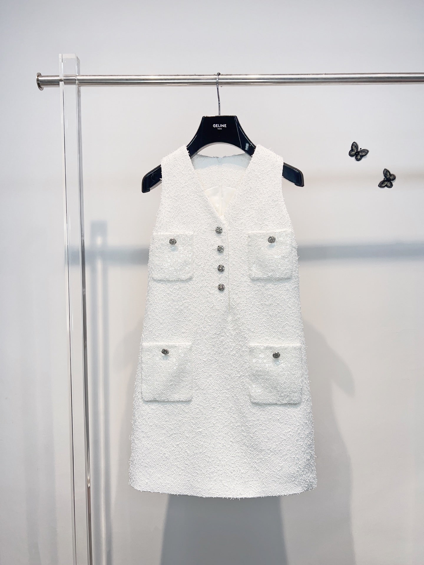 CC 25 Vest Dress White Cotton 305852