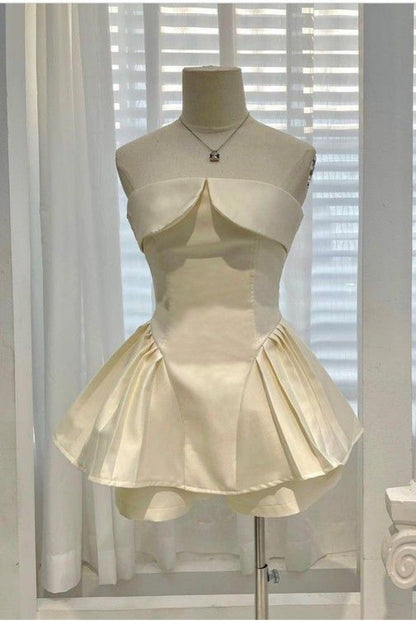 formaldressy-Beige short homecoming dress birthday party dress gh5397