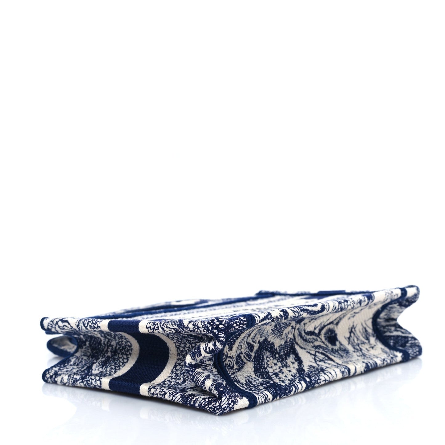 Canvas Embroidered Mini Toile De Jouy Book Tote  Blue