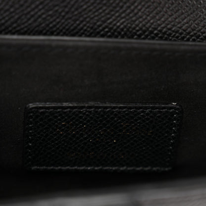 Grained Calfskin Mini Saddle Bag Black