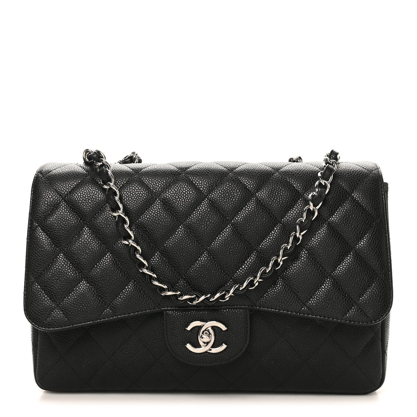 Caviar Quilted Jumbo Single Flap Black