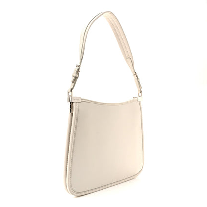 Calfskin Horsebit Slim Shoulder Bag White