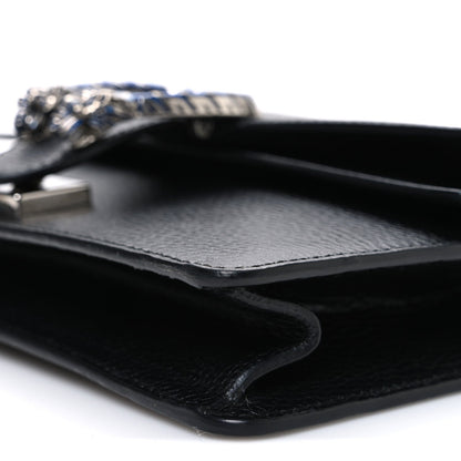 Dollar Calfskin Enamel Small Dionysus Shoulder Bag Black Electric Blue