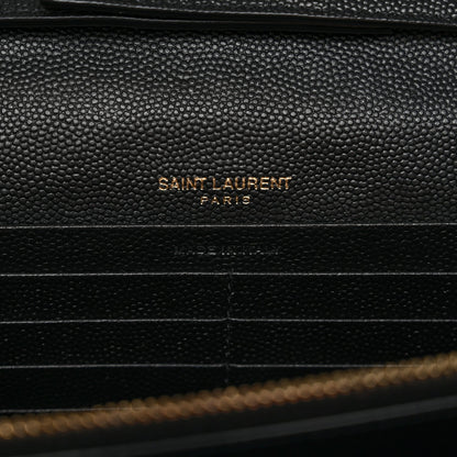 Grain De Poudre Matelasse Chevron Monogram Chain Wallet Black