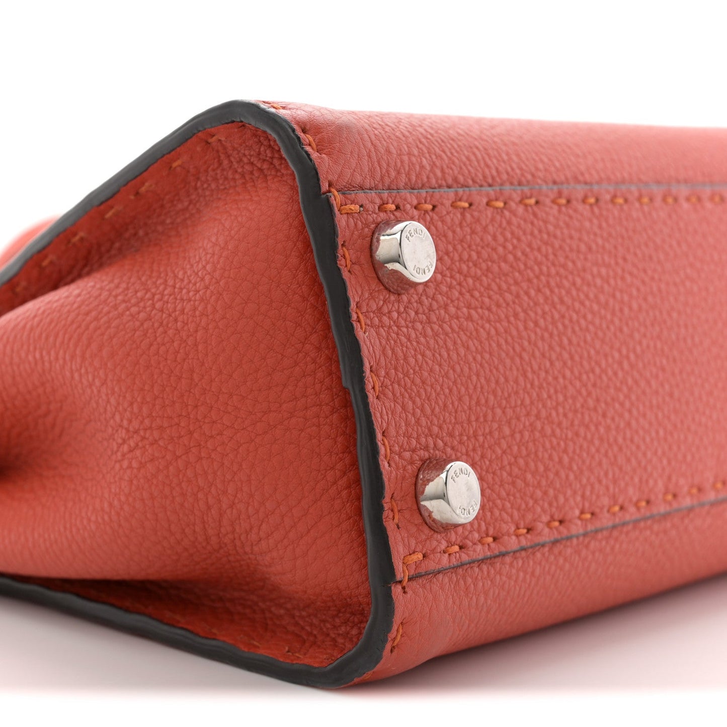 Cuoio Romano Selleria Mini Peekaboo Iconic Satchel Dark Orange