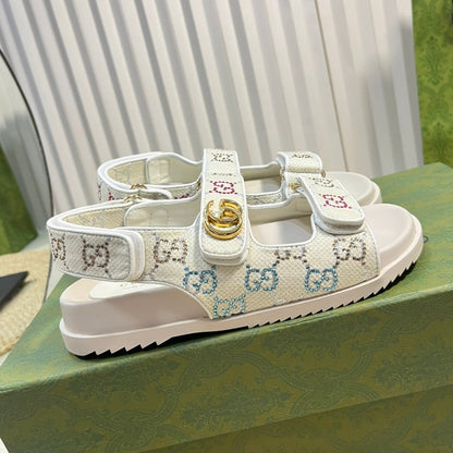 GG  Sandal With Double G White