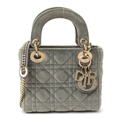 Velvet Mini Lady Dior Gray