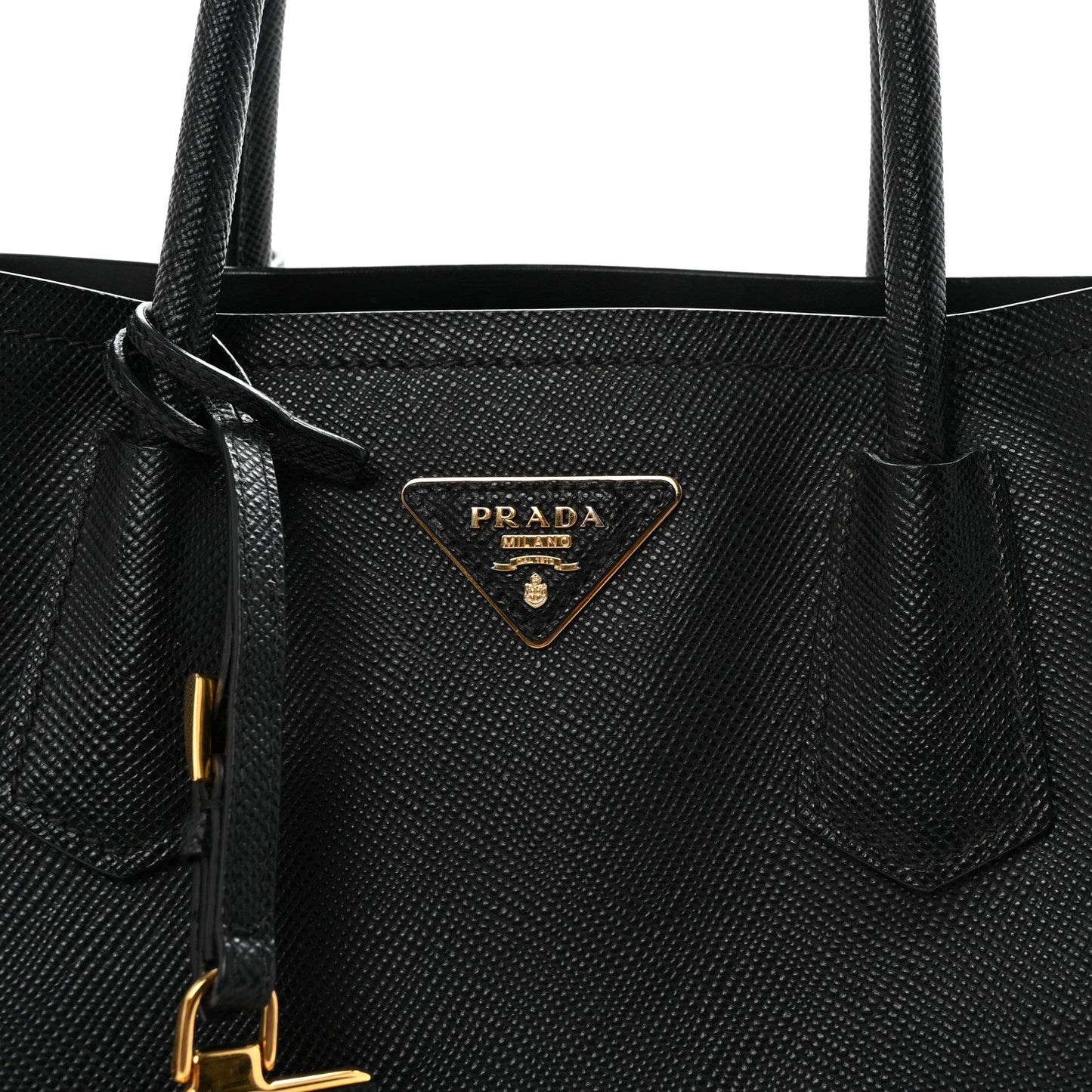 Saffiano Cuir Small Double Bag Black