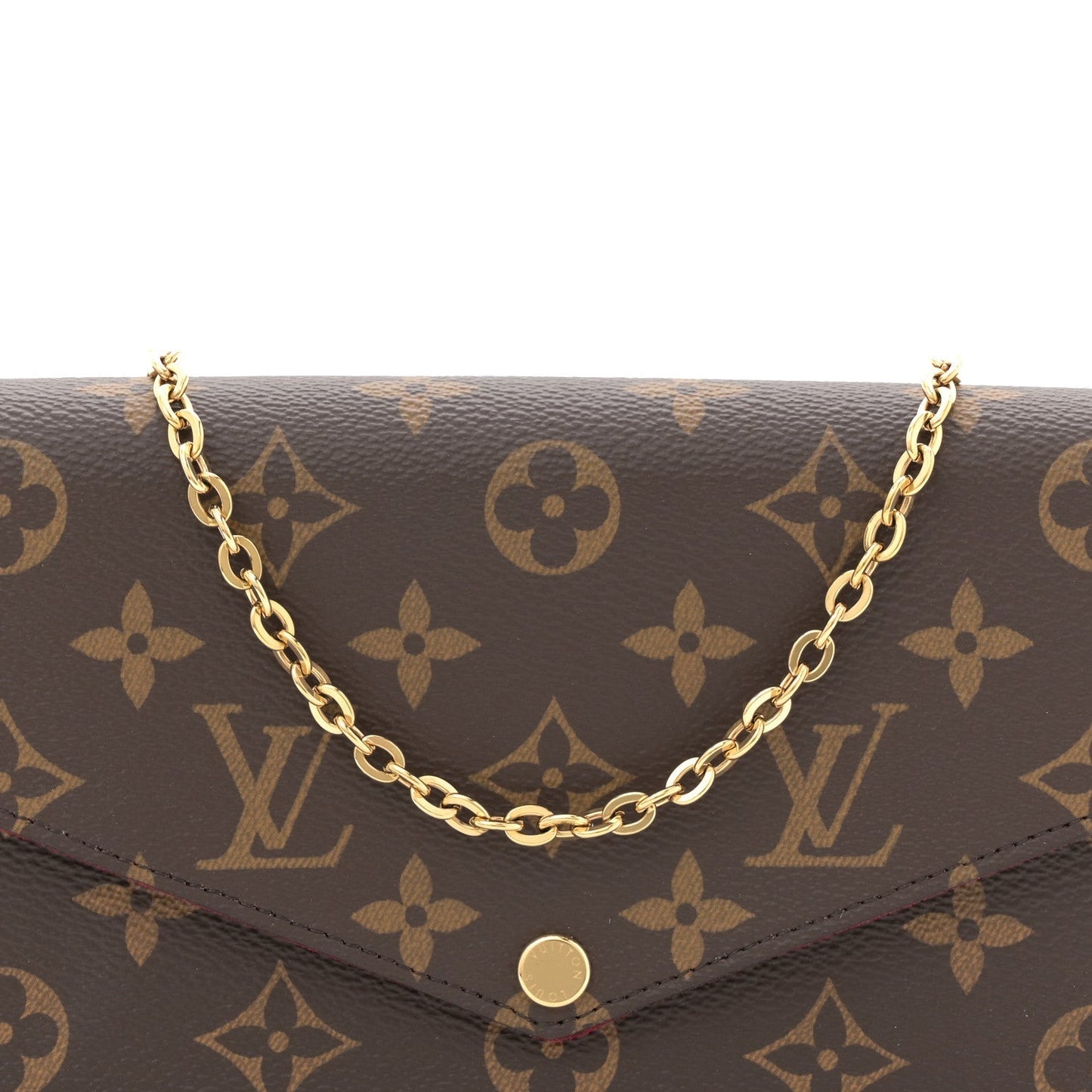 Monogram Pochette Felicie Chain Wallet Fuchsia