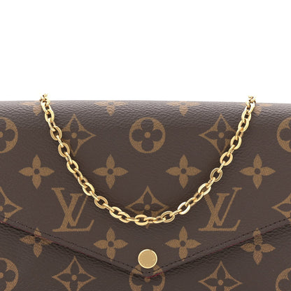 Monogram Pochette Felicie Chain Wallet Fuchsia