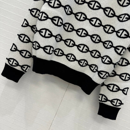 HM 25 Sweater White Mix Black Cashmere 02655