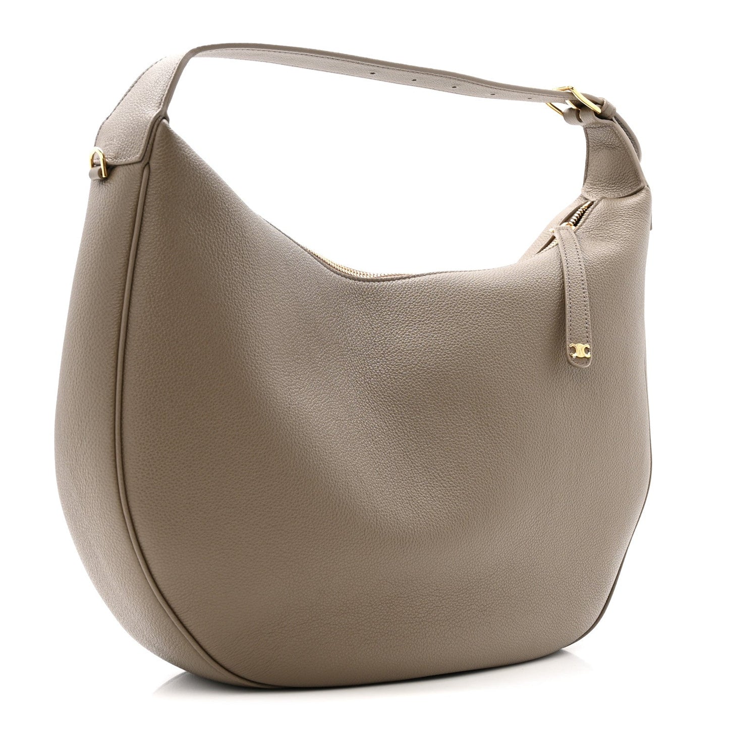 Supple Grained Calfskin Large Lulu Shoulder Bag Souris