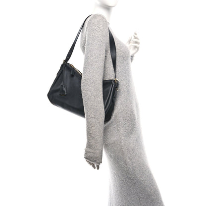 Soft Calfskin Large Aimée Shoulder Bag Black
