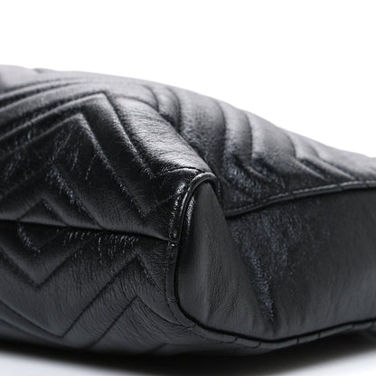 Vintage Calfskin Matelasse Medium GG Marmont Slim Tote Black