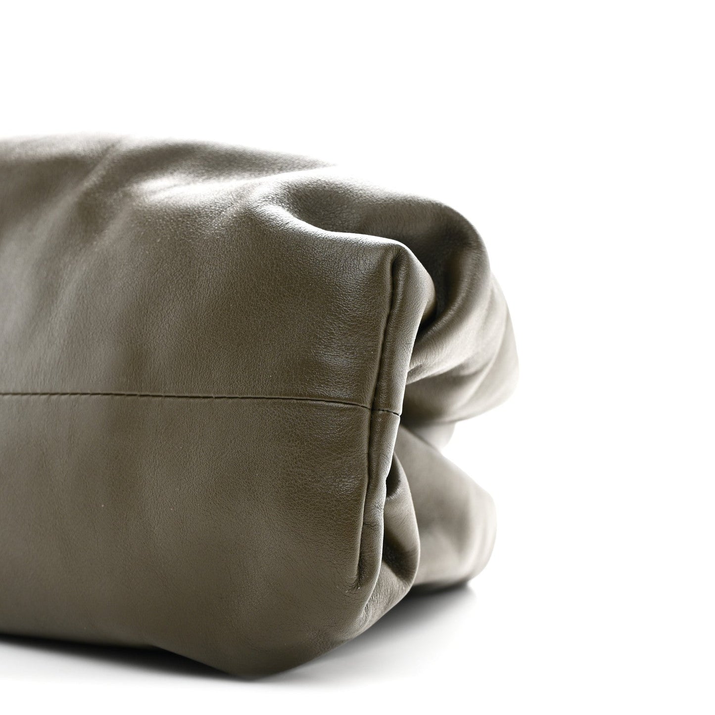 Smooth Butter Calf The Pouch Oversized Clutch Kaki Fondent