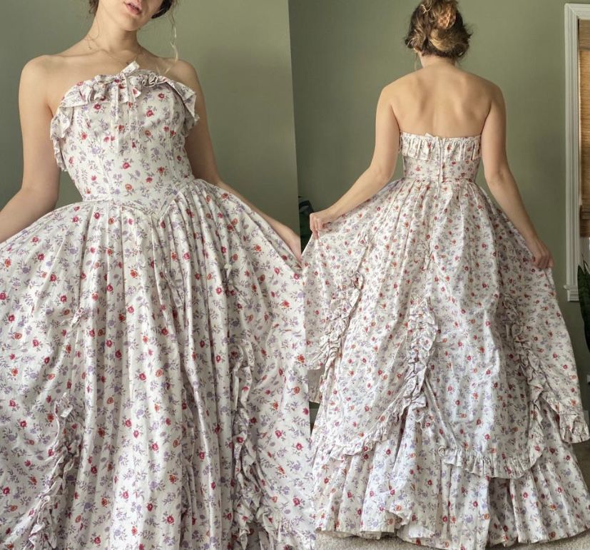 formaldressy--Pink Floral Elegant Long Chiffon Homecoming Dress Women Girls Garden Party Dress gh5717