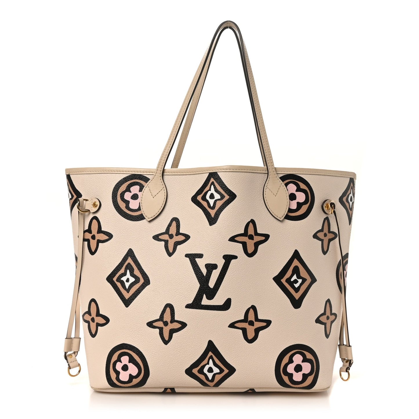 Monogram Giant Wild at Heart Neverfull MM Creme