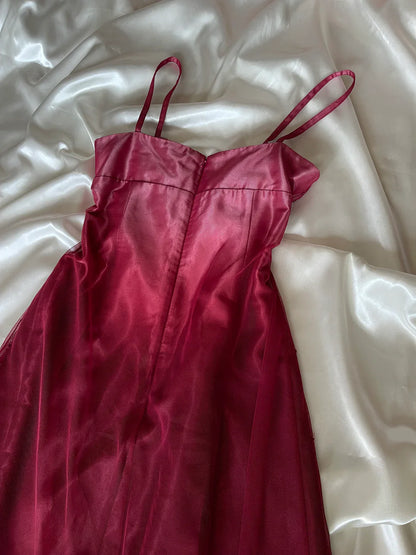 formaldressy--Red exquisite floral beaded fashion long tulle prom dress graduation dress gh5521