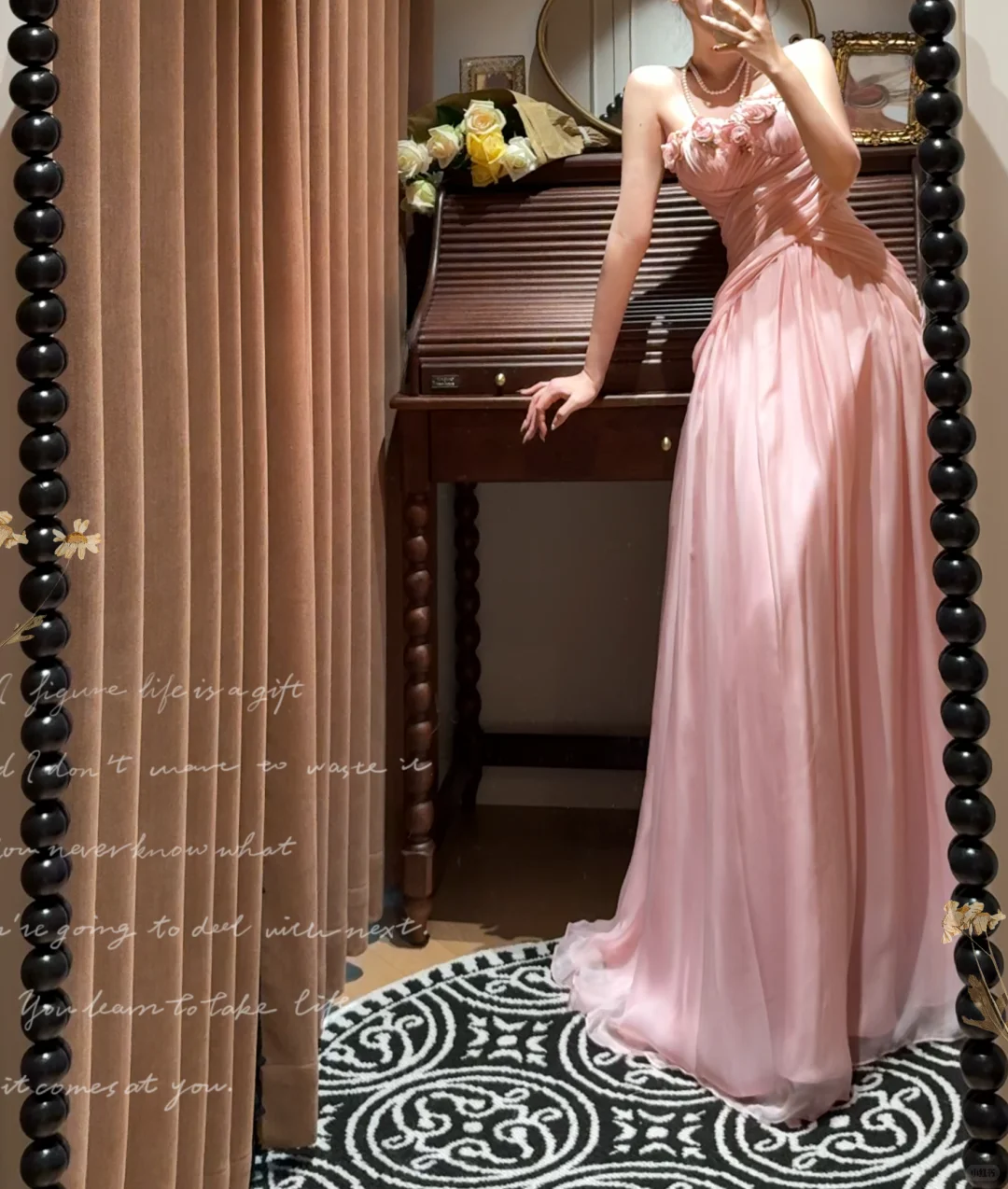 Classy A Line Sweetheart Neck Floral Chiffon Long Prom Dresses SH4634