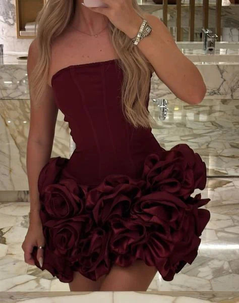 formaldressy--Stylish And Simple Short Satin Homecoming Dress gh5631