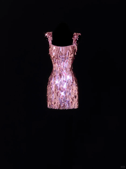 Sparkles Tight Mermaid Square Sequin Short Homecoming Dress,Summer 18th Birthday Dress GG4441