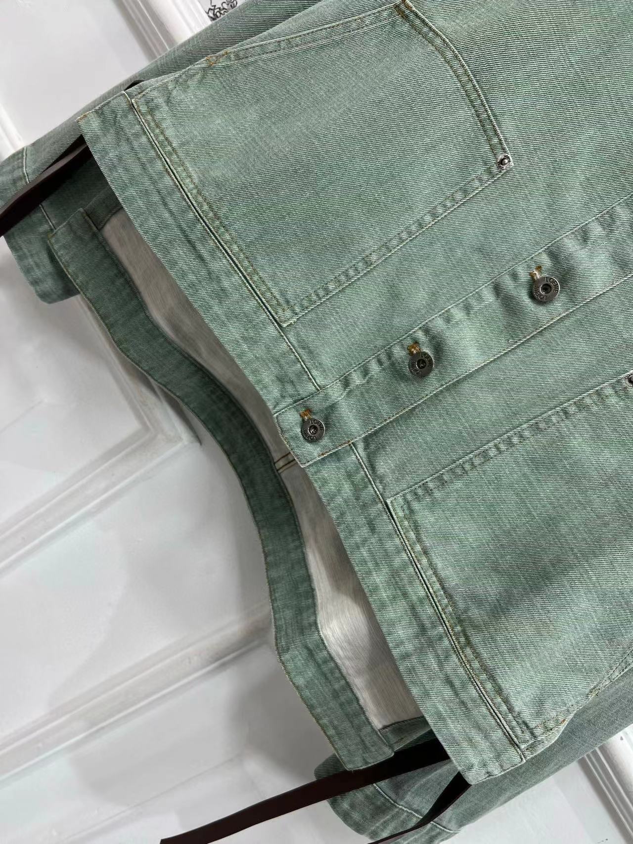 Loewe Jacket in Khaki Green Denim Cotton