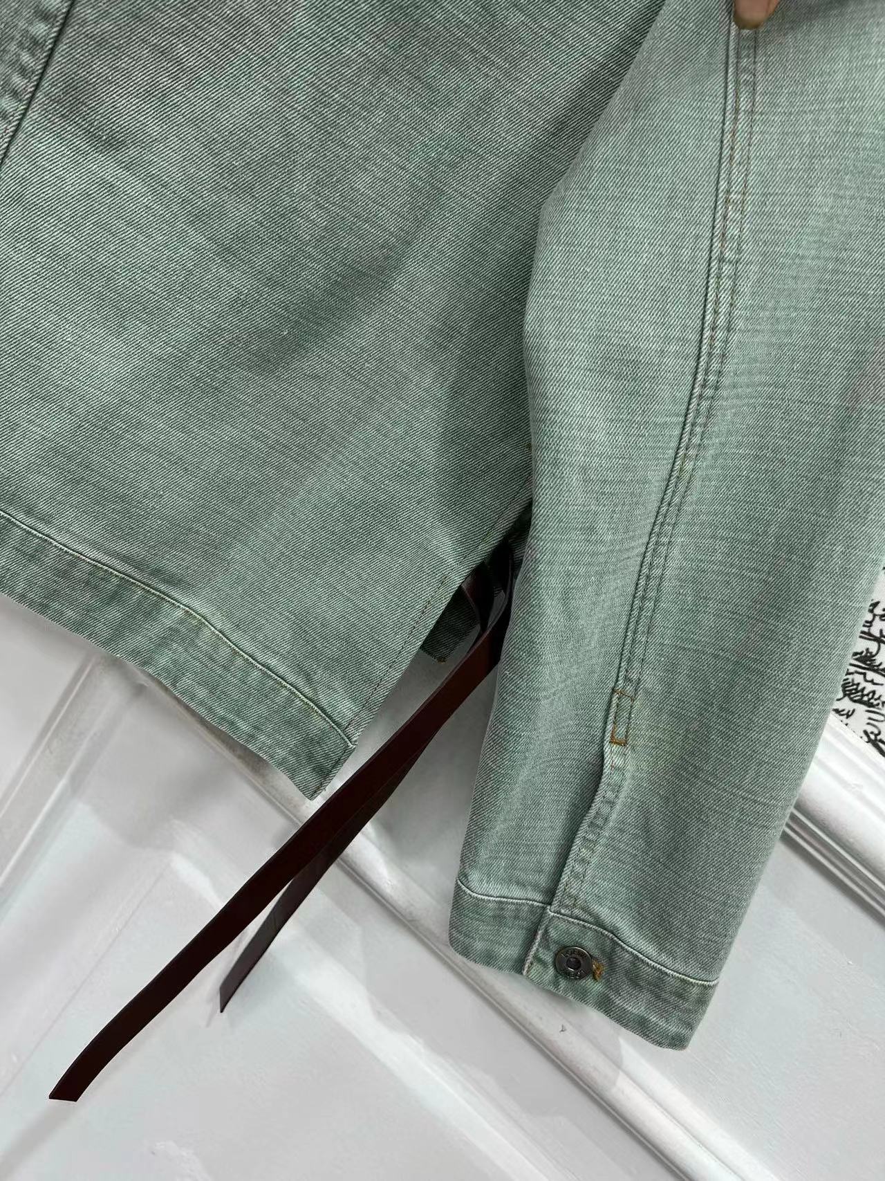 Loewe Jacket in Khaki Green Denim Cotton