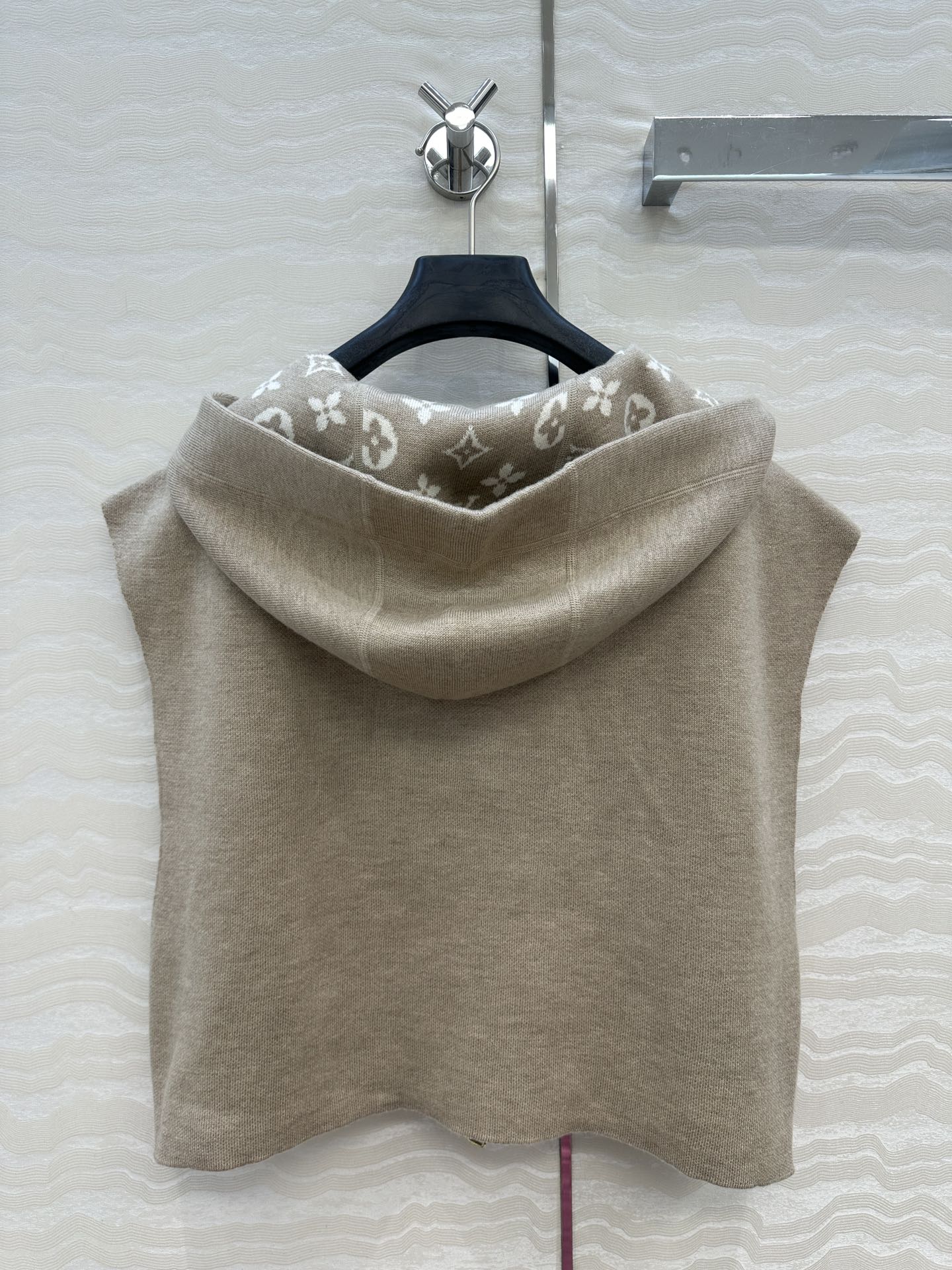 LV 25FW Double Face Open Arm Jacket Beige Wool
