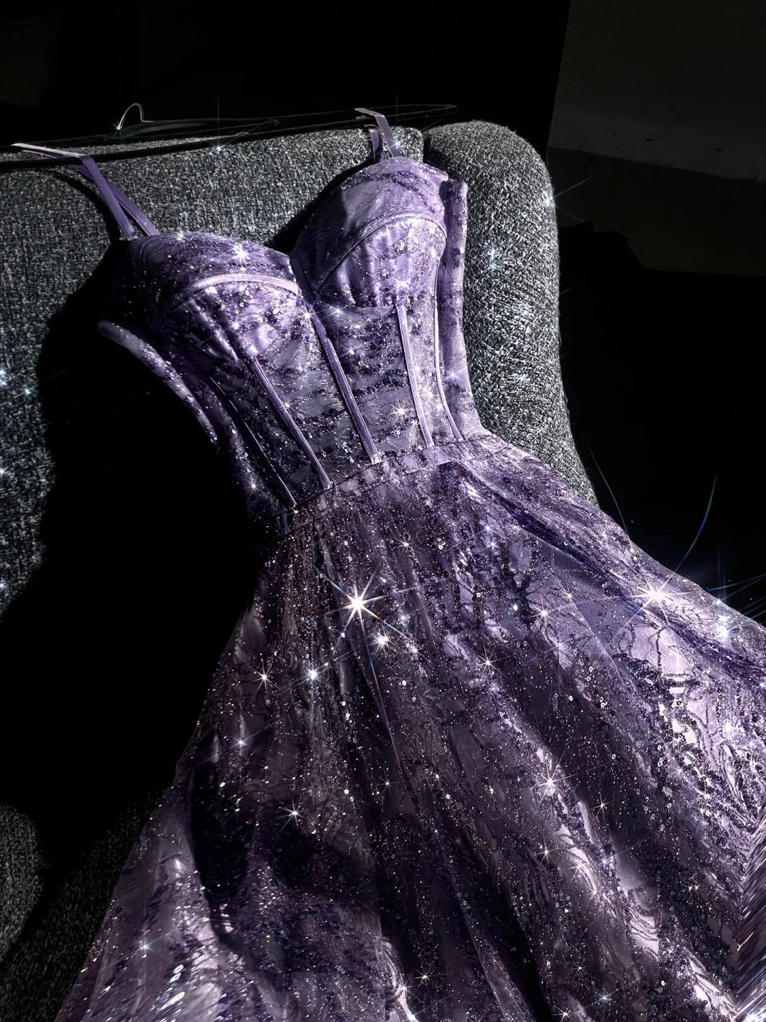 formaldressy--Purple gorgeous exquisite beaded long tulle prom dress ball gown romantic and dazzling girl gh5693
