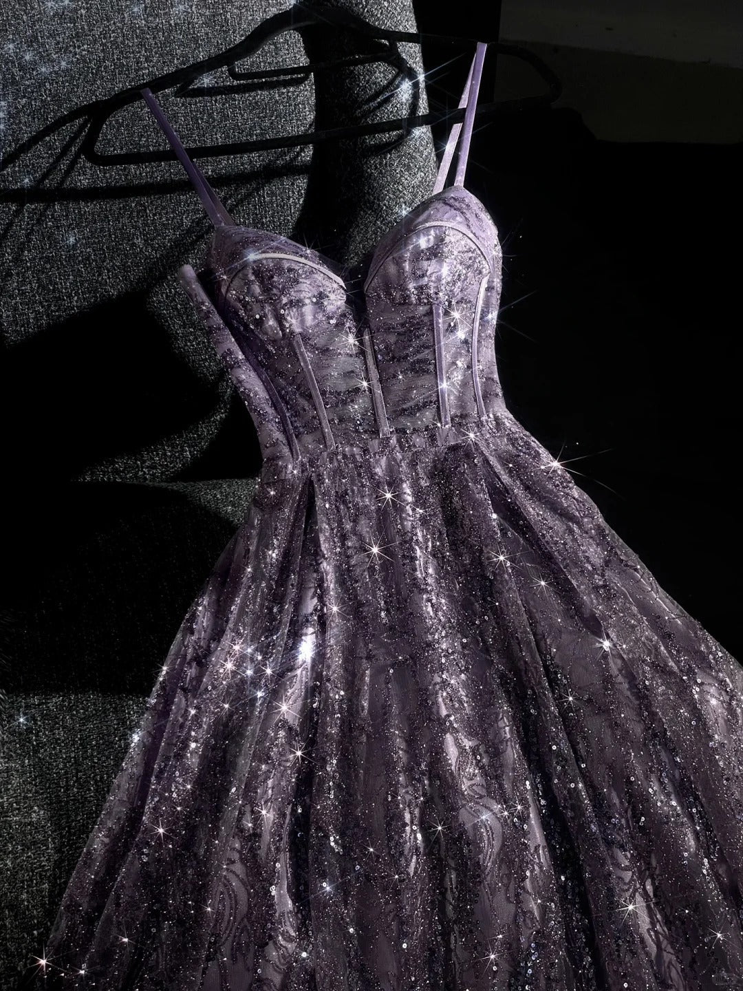 formaldressy--Purple gorgeous exquisite beaded long tulle prom dress ball gown romantic and dazzling girl gh5693