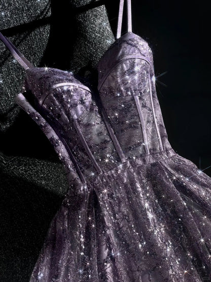 formaldressy--Purple gorgeous exquisite beaded long tulle prom dress ball gown romantic and dazzling girl gh5693