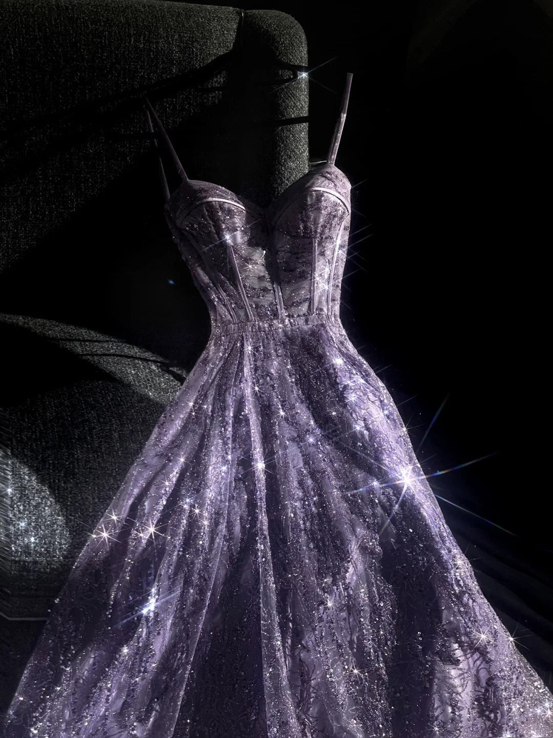 formaldressy--Purple gorgeous exquisite beaded long tulle prom dress ball gown romantic and dazzling girl gh5693