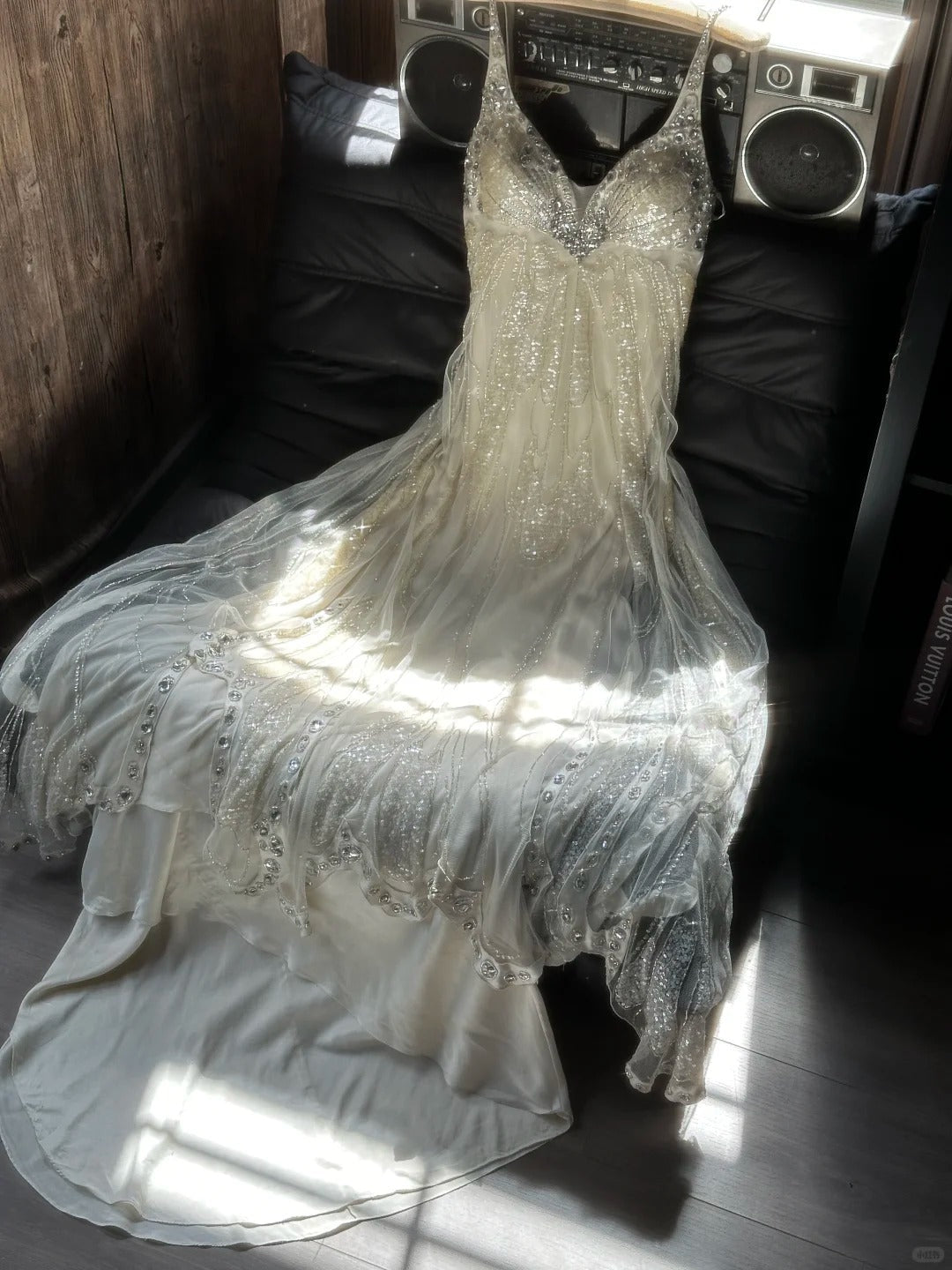 formaldressy-Ivory White Beaded Butterfly Beaded Chiffon Tulle Long Prom dress Evening Dress Birthday Party Dress Fairy Dress gh5168