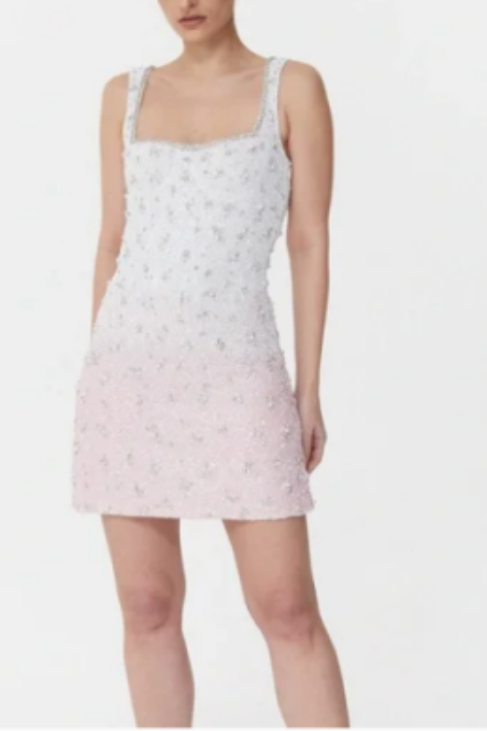 formaldressy--White And Pink Gradient Exquisite Beaded Short Homecoming Dress gh5639