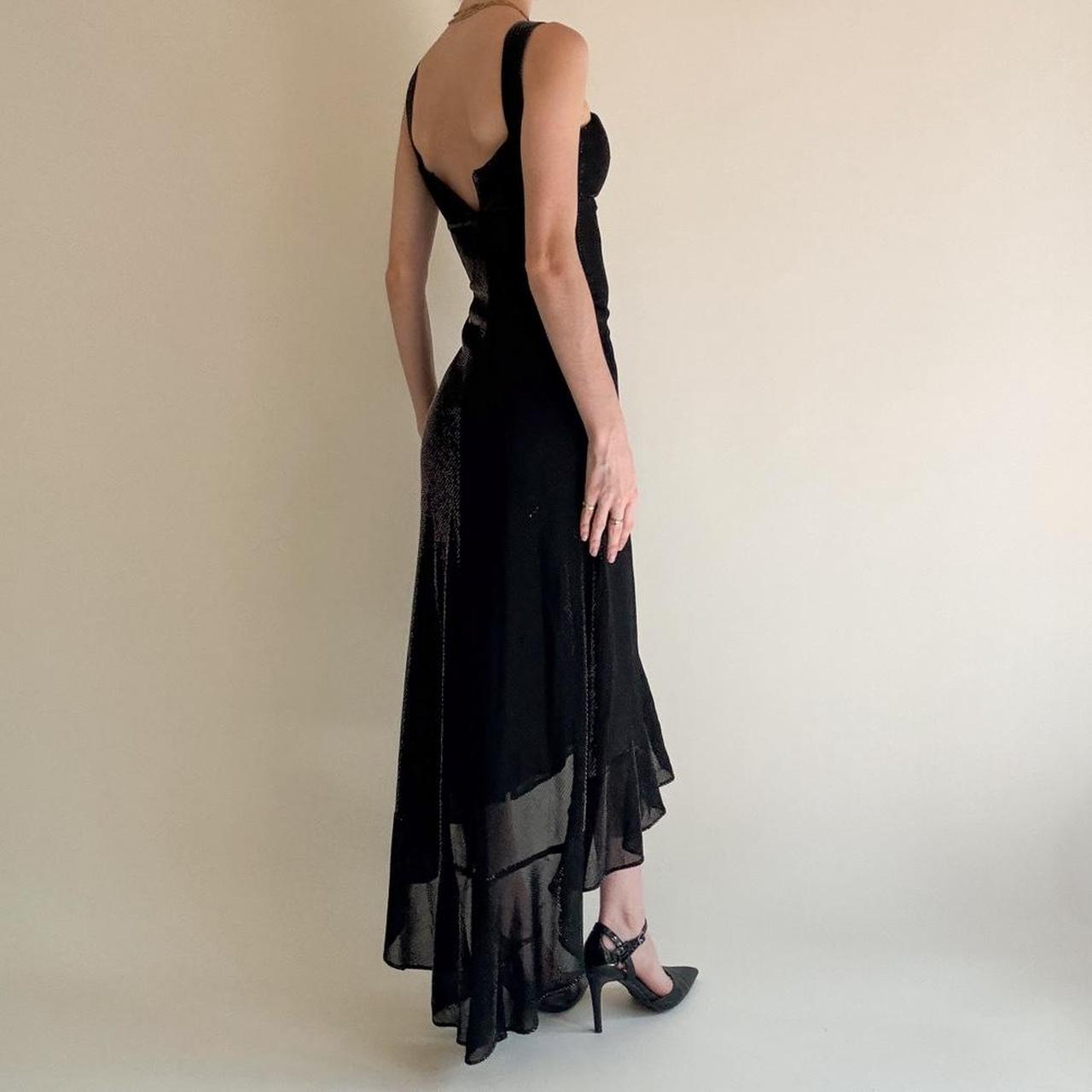 formaldressy--Black Ruffled Long Chiffon Prom Dress Graduation Dress gh5646