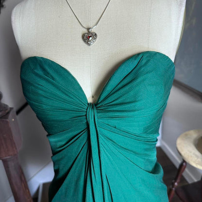 formaldressy--Strapless green simple fashionable short satin formal homecoming dress gh5502