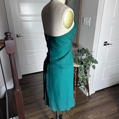 formaldressy--Strapless green simple fashionable short satin formal homecoming dress gh5502