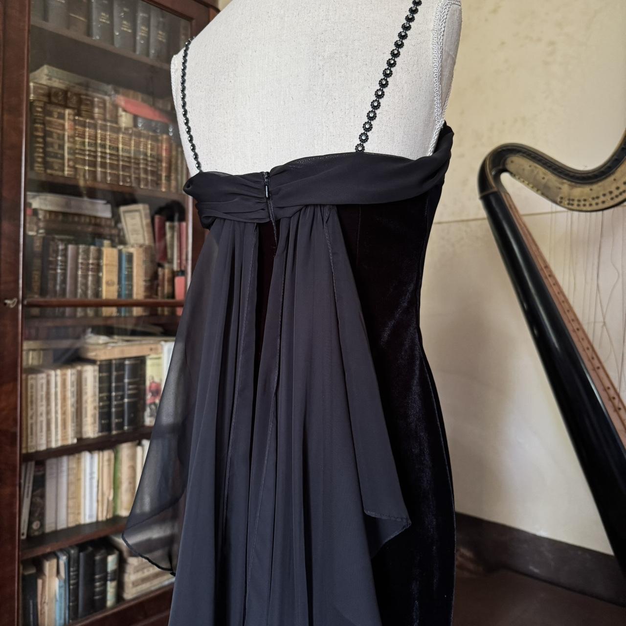 formaldressy--Vintage Retro black long snow velvet fairy dress prom dress gh5541