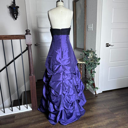 formaldressy--Vintage Purple Delicate Beaded Long Satin Ball Gown gh5508