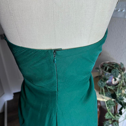 formaldressy--Strapless green simple fashionable short satin formal homecoming dress gh5502