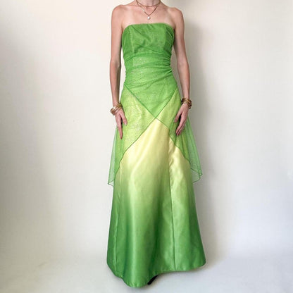 formaldressy--Green Shiny Fairy Dress Long Chiffon Prom Dress gh5648
