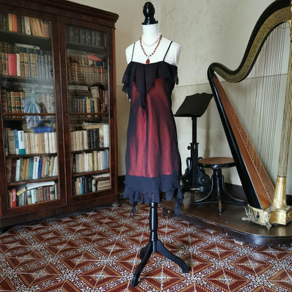 formaldressy--Vintage Burgundy Short/Mid-Length Tulle Homecoming Dress gh5536