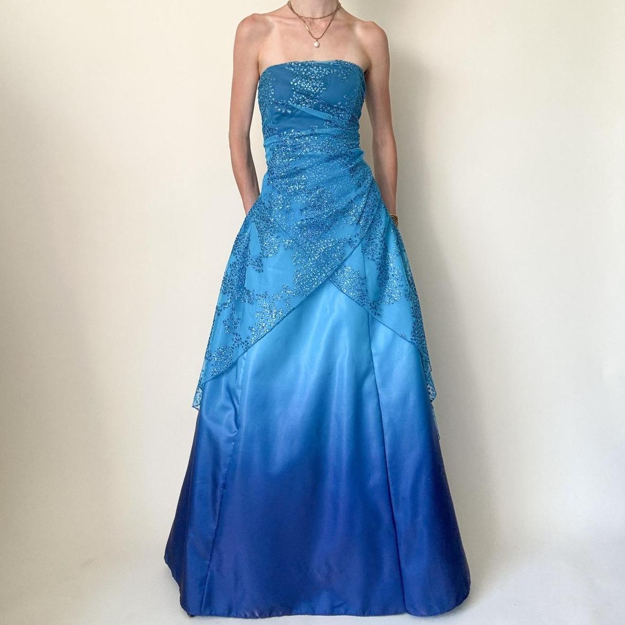formaldressy--Blue Shiny Fairy Dress Long Chiffon Prom Dress gh5649