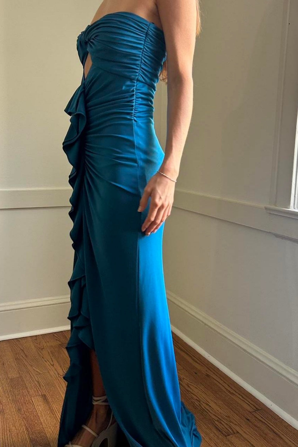 formaldressy-NEW ELEGANT AND SIMPLE DARK BLUE FASHION DRESS Gh6331