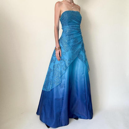 formaldressy--Blue Shiny Fairy Dress Long Chiffon Prom Dress gh5649