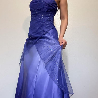 formaldressy--Purple shiny fashion gradient tube top long floor-length ball gown graduation dress gh5514