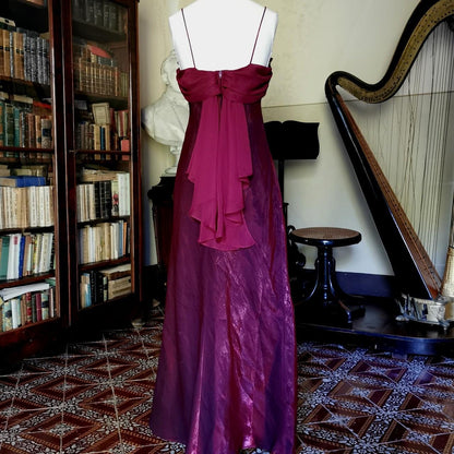 formaldressy--Burgundy retro long satin fairy dress prom dress gh5543