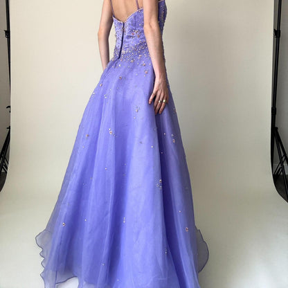 formaldressy--Purple Exquisite Beaded Long Tulle Prom Dress Graduation Dress gh5644