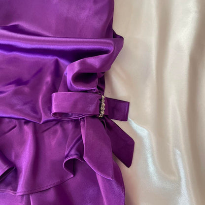 formaldressy--Purple Retro Elegant Simple Mid-Length Homecoming Dress Daily Date Dress Weekend Outfit Fashionable And Comfortable Popular Dress gh5673